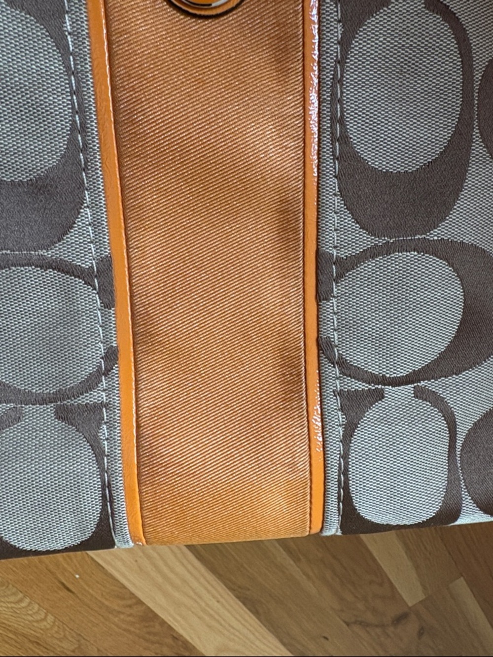Coach Canvas Signature Hobo with Orange Trim - Picture 11 of 11